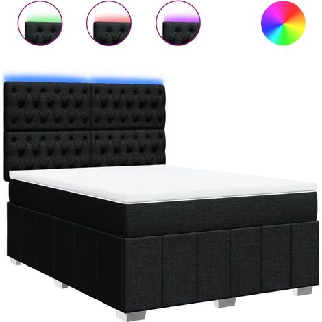 Maison Exclusive - Sommier à lattes de lit avec matelas Noir 160x200 cm Tissu