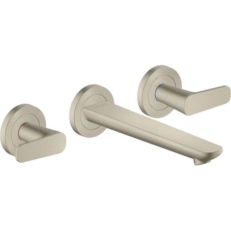 Axor Citterio C - Miscelatore ad incasso per lavabo, con sistema di scarico, montaggio a 3 fori, EcoSmart, nichel spazzolato 49070820 (1/2)