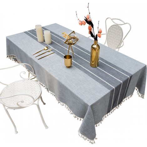 Mantel Rectangular de algodón y lino gris, 90x90cm, moderno, para mesa Rectangular, decoración de cocina del hogar, 1 ud. (1/4)