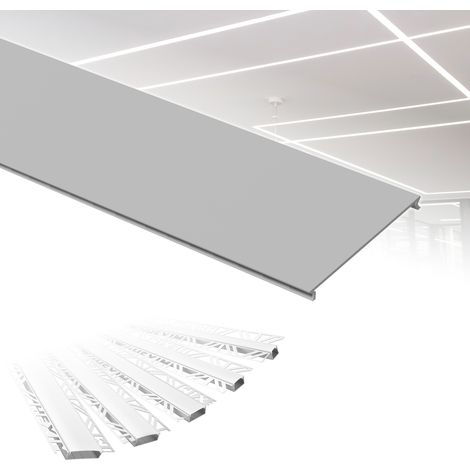 HEXIM LED Trockenbauprofil 2m Aluminium Profil Unterputz Lichtleiste für LED-Streifen inkl. Abdeckung (Montageabdeckung (2 Meter), Aled 5 - 50mm Leuchtbreite)