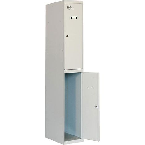 SimonRack Armadietto Spogliatoio Metallico 2 Antas, 1800x400x500 mm, Serratura con Chiave e Areatori, Grigio armadietto - Simonlocker