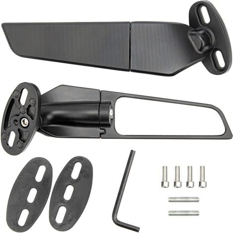 Lot de 2 Rétroviseurs de Moto, Rétroviseurs Rotatifs Réglables Universels pour VTT Rétroviseurs Latéraux de Rechange Ninja 250 300 400 650 H2 H4 (1/3)