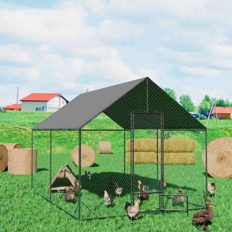 BingoPaw XL Large Metal Chicken Coop Upgrade Poultry Cage Mesh Animals Run Pen Breed Shed, L - 300 x 207 x 276cm