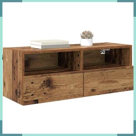 882928 Meuble TV mural Bois Ancien 80 x 30 x 30 cm Bois d'ingénierie (1/5)