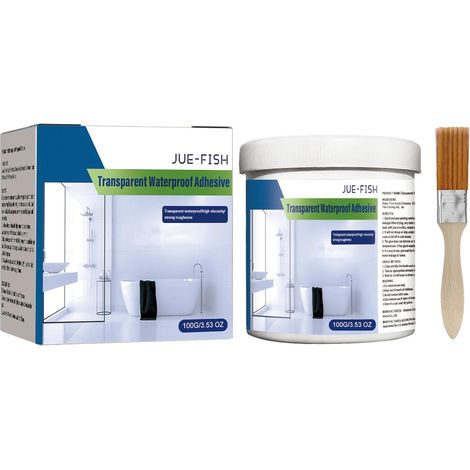 Adhésif transparent et imperméable, nouveau mastic d'étanchéité transparent, colle imperméable invisible pour carrelage extérieur (murs, toitures, salles de bains, toilettes, sols). (1/5)