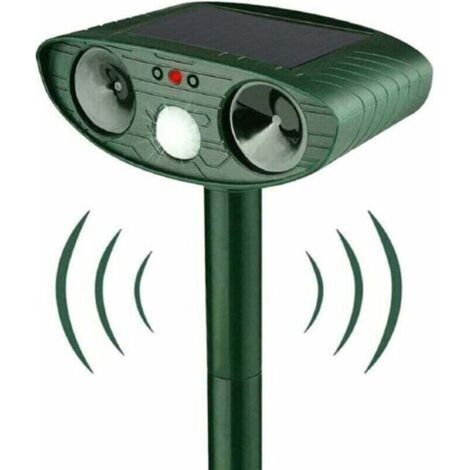 Répulsif Chat Ultrason, Repulsif Chat Solaire, Répulsif Ultrason Anti Rongeurs avec Détecteur de Mouvement, Étanche Repulsif Chat Exterieur pour Anti Chats Chiens Souris Ratons Animaux de Jardin (1/5)