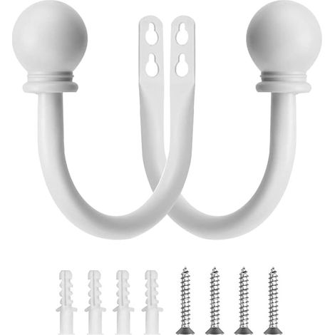 Support de rideau mural vintage avec boule blanche pour fixation de tringle et cantonnière accessoire décoration