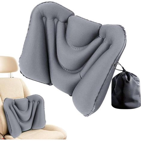 Coussin lombaire - 45 x 31 cm - Gris - Soutien du dos - Assise confortable (1/5)