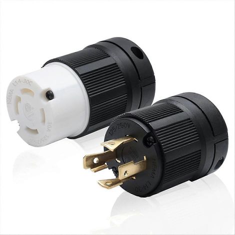 30A Verriegelungsstecker für Generatoren, NEMA L14-30P und L14-30C, 125/250V, dreipolig, 4-adrig, mit Erdung (Ersatzteil) (1/5)