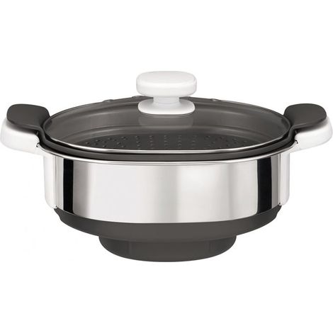 Moulinex Cuiseur Vapeur XF384B10 Accessoire Companion Officiel Bol Collecteur Jus Compatible avec Tous les Robots Cuisine Companion