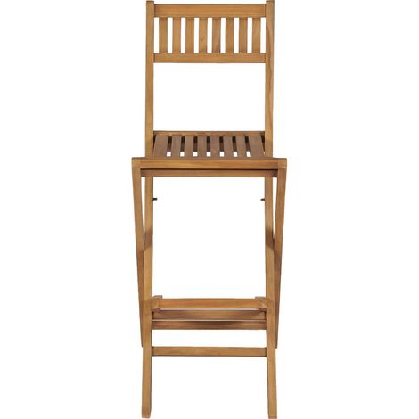 Maison Exclusive - Tabourets pliables de bar d'extérieur lot de 2 bois teck solide (1/5)