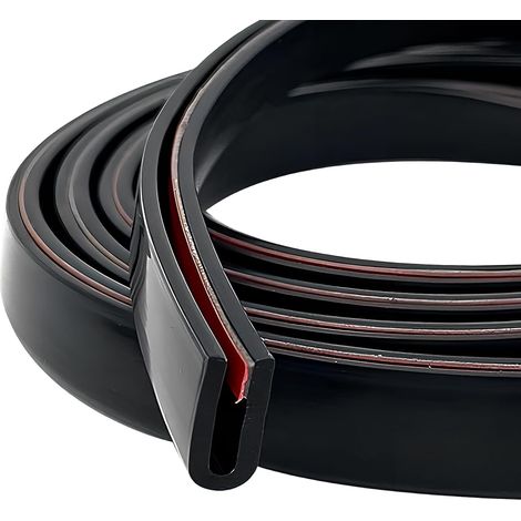 3 Meter Rubber Edge Trim, 10 x 5 x 0.5mm U Shaped Edge Protector, Channel Door Seal Strip, Self Adhesive Door Corner Trim for Sheet Metal Door Frame Windows, Fits 0.5-2mm Edge (Black)