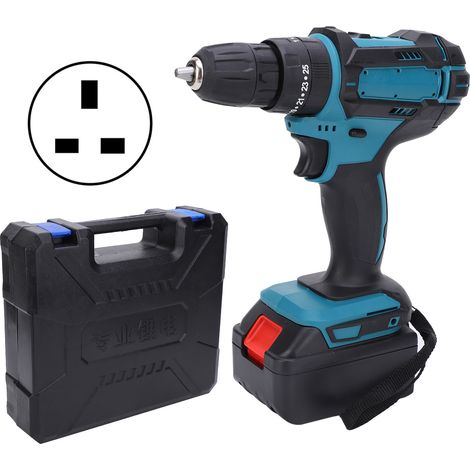 Perceuse à percussion sans fil, outil électrique sans balai rechargeable, perforateur portatif avec mandrin, prise UK 110-240V, kit bricolage domestique (1/5)