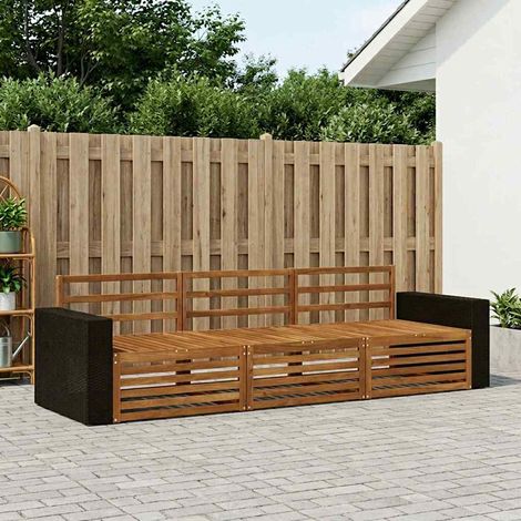 vidaXL Outdoor-Sofagarnitur 3 pcs Natur Massivholz Akazie (1/5)