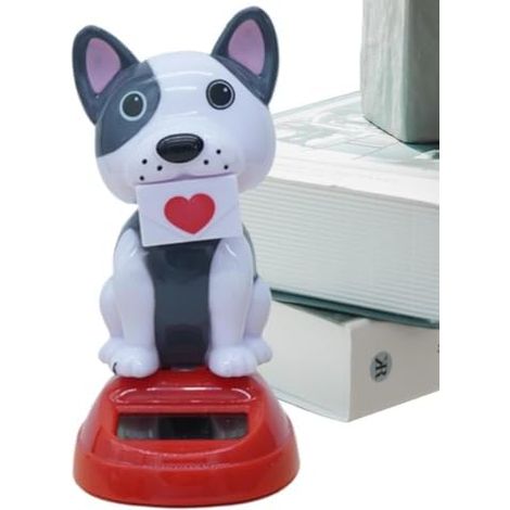 Jouets solaires dansants Ornement décoratif animal pour tableau de bord Figurine décorative pour tableau de bord de voiture, décoration de table pour la Saint-Valentin (voiture, maison), figurine de (1/5)