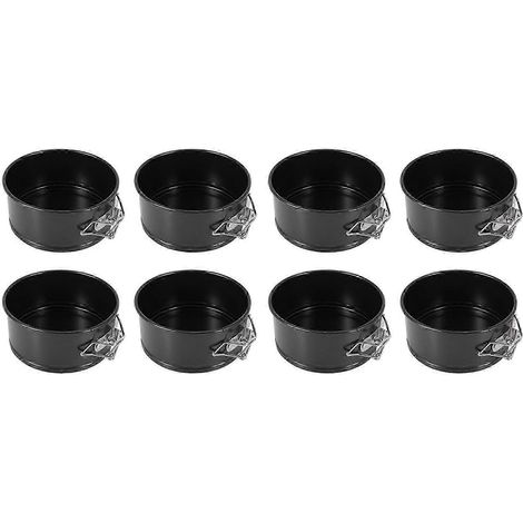 Mini moules à charnière de 10 cm (4 pouces) antiadhésifs pour mini-cheesecakes et mini-pizzas - lot de 8 (1/5)