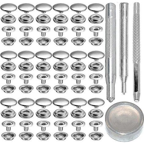 Ensemble de 72 attaches pression en acier inoxydable de 15 mm pour bâches de bateau, avec trou de fixation inclus - JBMEDIA (1/4)