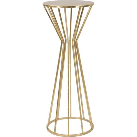 Portavaso Stick Glam a gabbia in ferro oro 40x40x101 cm