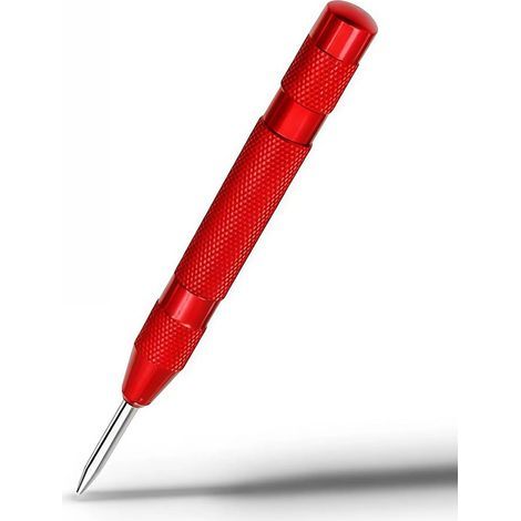 oinçon central automatique à ressort de 13,2 cm en acier pour marquage de précision et outil de démarrage de trou, antirouille, poli, tête ronde, convient pour le métal, le verre (1/5)