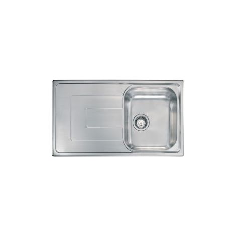 CM 010143.D1.01.2018 COMO Lavello da incasso 1 vasca con gocciolatoio a sinistra Acciaio inox satinato (86x50 cm) colore Inox satinato (1/5)