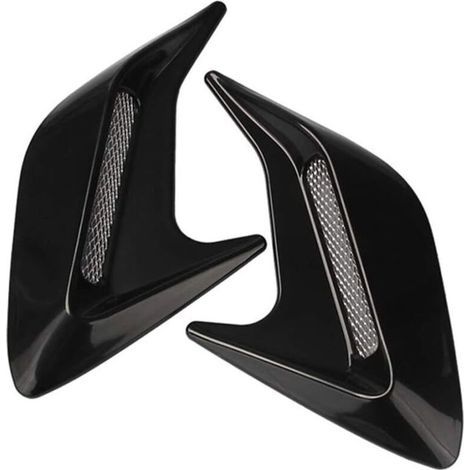 Lufteinlass für die Motorhaube, Lufteinlassabdeckung für die Motorhaube, dekorativer Aufkleber mit Haifischkiemen-Motiv für den Luftauslass (Schwarz) (1/5)