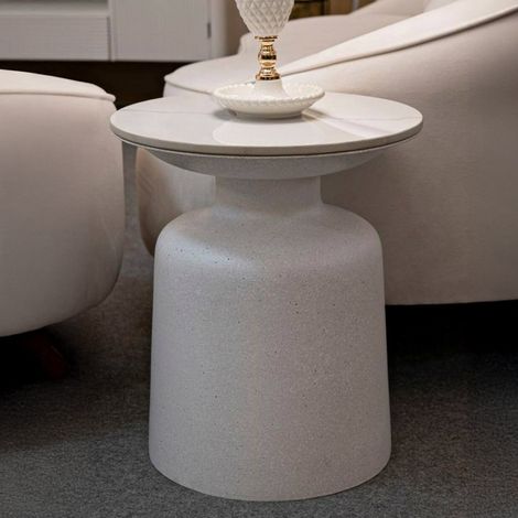 Dmora - Wohnzimmertisch Rakaia, Niedriger Wohnzimmertisch, Kaffeeregal, Couchtisch für Sofa, 40x40 h47 cm, Weiß (1/5)
