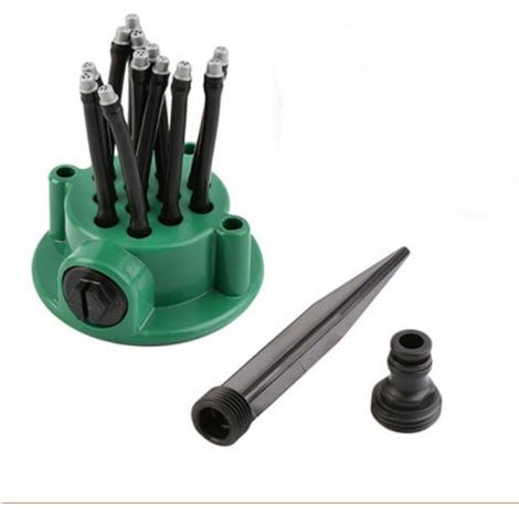 360-Degree Multi-Head Automatic Garden Sprinkler, Lawn Garden Watering System, Garden Irrigation Tool, 9CM10CM, Green (1/5)