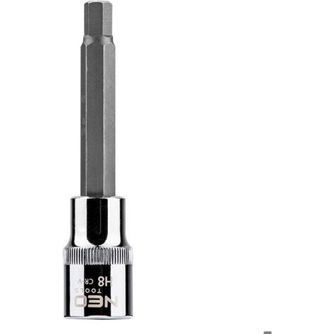 Embout Hexagonal - Douille 1/2" - H8 x 100 mm - Acier Chrome-Vanadium - Acier Allié S2 - Certifié TÜV (1/5)