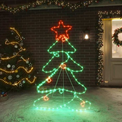 vidaXL LED-Silhouette Weihnachtsbaum 144 LEDs 88x56 cm (1/5)