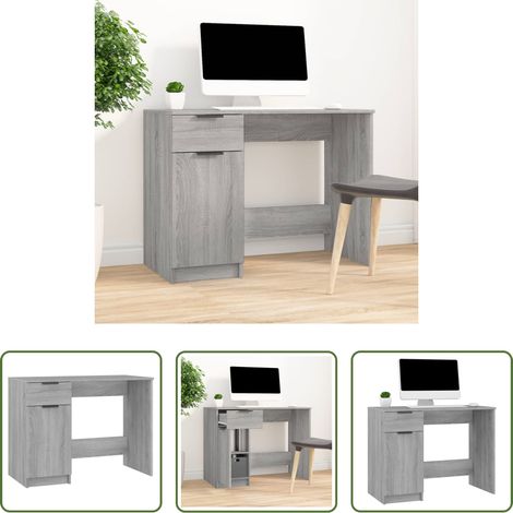 vidaXL Bureau minimaliste - Bureau Sonoma gris 100x50x75 cm Bois d'ingénierie (1/5)