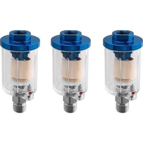 3 Pcs 1/4" Séparateur D'huile à Eau, Filtre à Air Comprimé - Mini Séparateur D'eau pour Compresseurs, Pistolets Pulvérisateurs, Outils Pneumatiques (1/5)