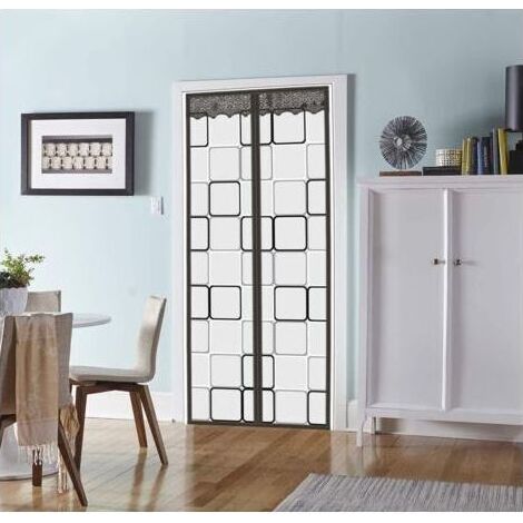 Kaelt - Rideau de porte isolant magnétique thermique 90 x 210 cm Protection de porte isolante pour portes d'hiver Protection contre le froid et la chaleur Fermeture automatique pour climatiseur (1/5)