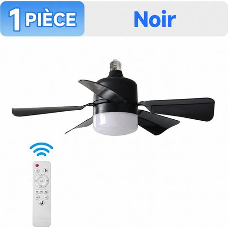 Ventilateur de plafond avec éclairage LED 30W E27 40cm 5 pales noires avec télécommande 30w noir 5 15 × 15 × 25 cm 600 g – Livraison gratuite