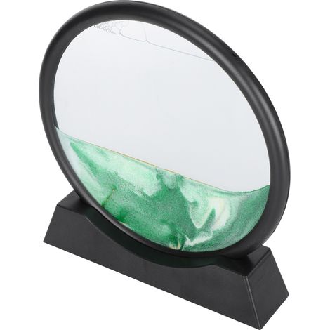 Décoration de peinture de sable mouvant, paysage de sable mouvant en 3D, ornement de bureau en verre vert 18 cm (1/5)