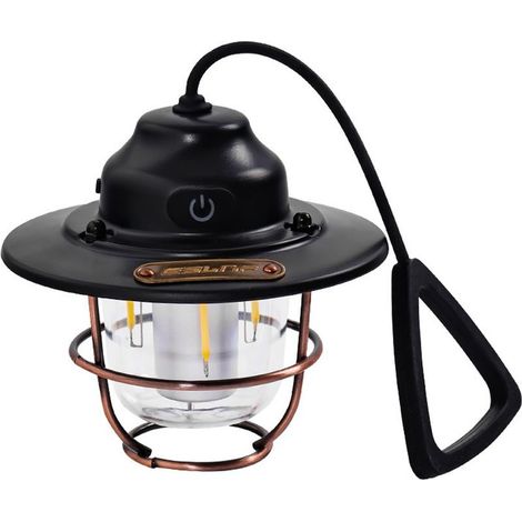 LED lamp of camping, lamp suspended rechargeable for outside, suitable to the camping, to the hiking, to the protection against the hurricanes, to the fishing and to other activities, black (1/5)