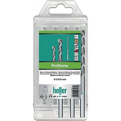 Juego de brocas para taladro Heller proxtreme 28263 carburo tungsteno 4 piezas
