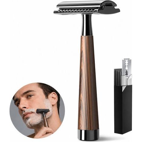 Sicherheitsrasierer – 11,5 cm – Braun/Schwarz – Klassischer Rasierer – Für Körper und Gesicht (1/5)
