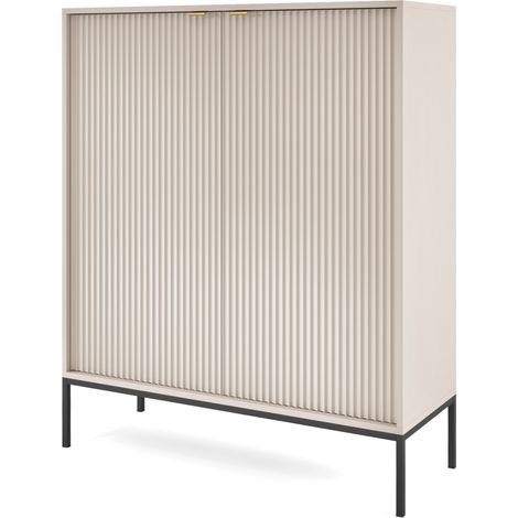 Commode NANAIMO K104 - Cachemire - Poignées dorées - Largeur 104 cm, Hauteur 125 cm, Profondeur 39 cm (1/5)