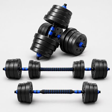 Lacestone 2in1 Hantelset 40 Kg Kurzhantel Langhantel Set Hanteln Krafttraining Gewichte