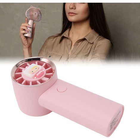 Tragbarer Turbinenventilator, Mini-Ventilator, pink, USB-aufladbar, Geschenk, Cartoon-Muster (1/5)