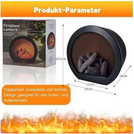 LED-Kamin, berührungsgesteuerte Kaminlampe, elektrischer Kamin mit Flammeneffekt, USB-betrieben (1/5)