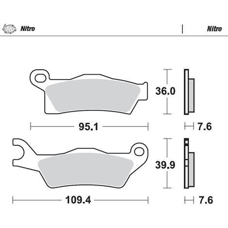Pastillas de freno Moto-Master KH617 Nitro Sinter color oro para Can-Am Outlander 800 / 1000 12-, Renegade 1000 12-, delantera derecha / trasera derecha