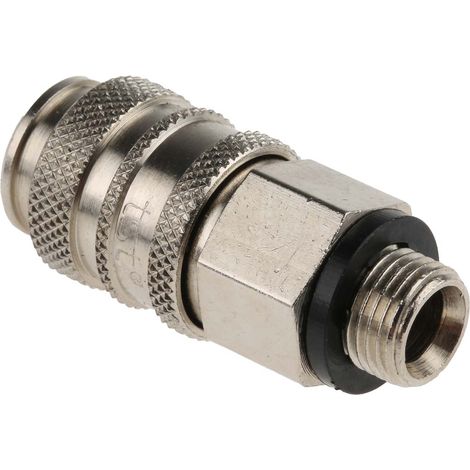 Raccord rapide pneumatique RS PRO, Filetage vers Mâle G 1/8 Mâle 1/8pouces en Laiton ( Prix pour 1 ) (1/3)