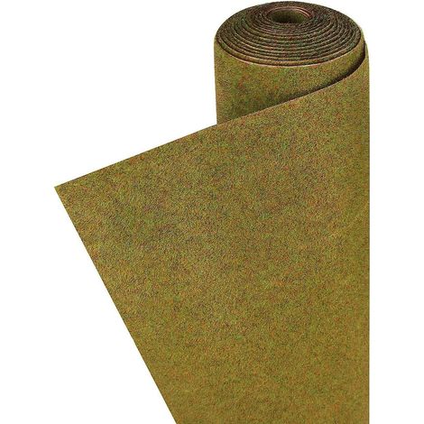 Tapis d'herbe miniature 1 m x 2,5 m - Tapis de gazon artificiel miniature pour modèle de piste, paysages miniatures (jaune vert) (1/5)
