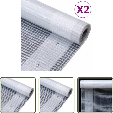 vidaXL Bâche de protection - Bâches Leno 2 pcs 260 g/m² 2x10 m Blanc (1/5)