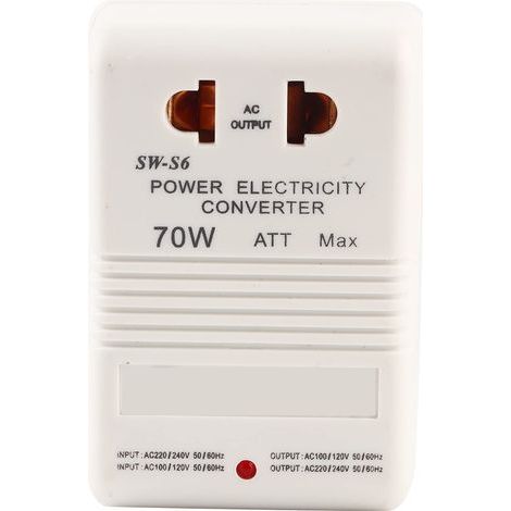 – Convertisseur de tension 70W 110V/120V à 220V/240V – Adaptateur à double canal – Prise standard CN – Usage pour appareils jusqu'à 30W (1/4)