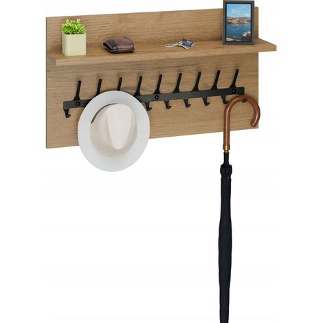 Kleiderständer Loft 70 cm – Schwarz + Lancelot Eiche, massiv und stilvoll (1/5)