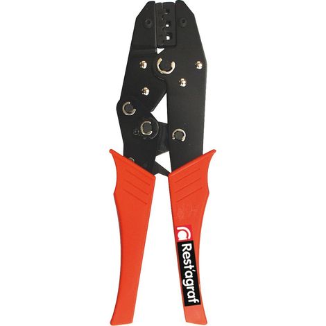 Pince à Sertir pour Cosses Électriques Non Isolées de 0,5 à 6 mm² - Outil de Sertissage Précis pour Raccords - Poignée Anti-Dérapante - Compatible Multibrins - Réf. 6830