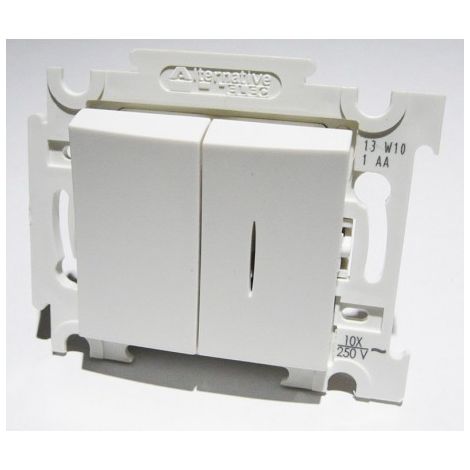 Interrupteur va et vient lumineux 10A 250V encastré – Fixation par vis – Connexion rapide par bornes automatiques – Pour environnement sombre – Alternative Elec (1/2)