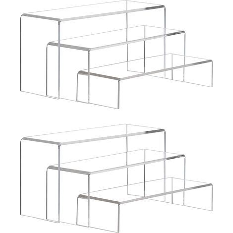 Lot de 6 présentoirs à chaussures en acrylique transparent, présentoirs à cupcakes et à desserts